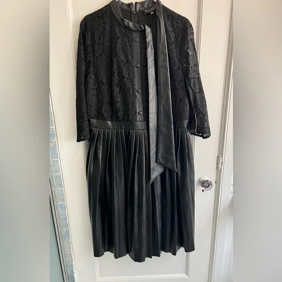 Eloquii | Dresses | Eloquii Lace And Pleated Vegan Leather Dress | Poshmark